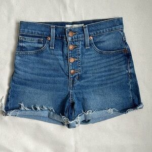 Madewell High-Rise Denim Shorts in‎ Burke Wash: Button-Front Edition